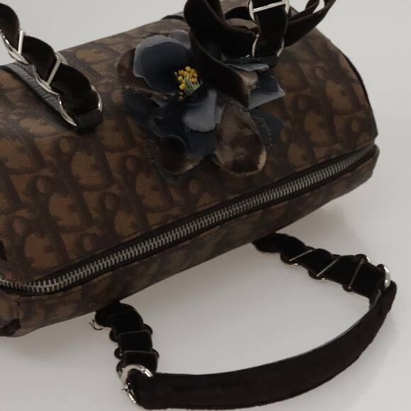 DIOR Trotter Romantic Hand Bag Pvc Leather Brown - Picture 6 of 13